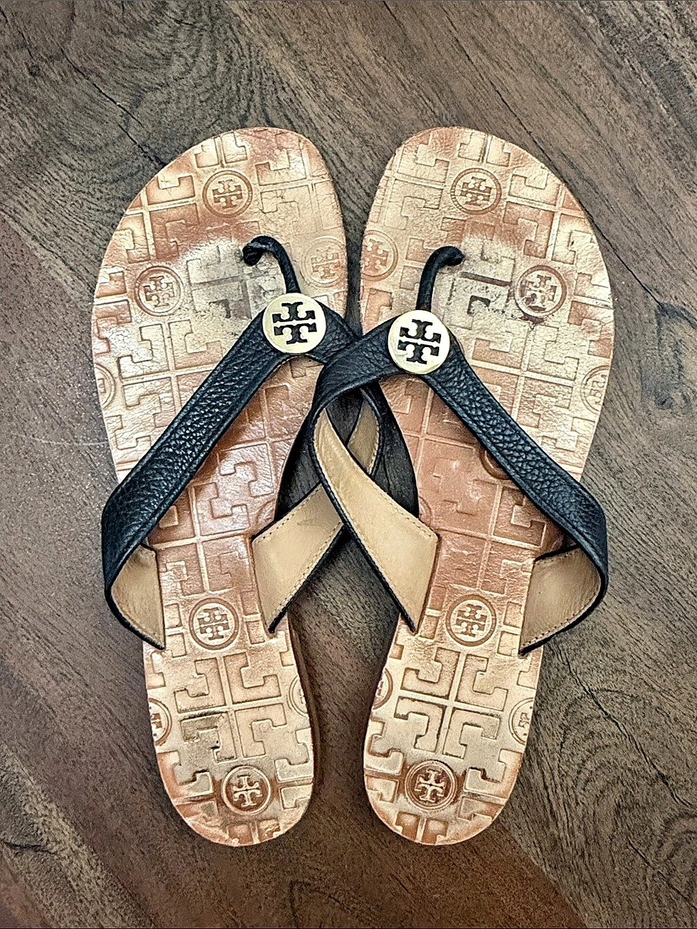 Tory Burch Miller Embossed Leather Sandal Black